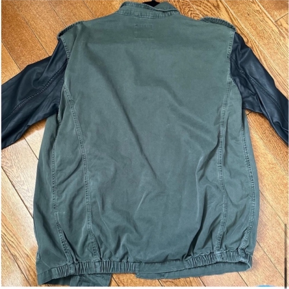 Rhinestone leather sleeve moto jacket - Picture 9 of 12